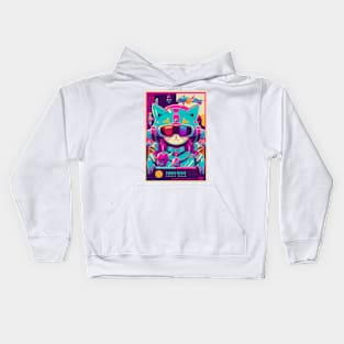 Vintage Anime Space Cat | Quality Retro Anime Origin Design | Chibi Kawaii Manga Art Kids Hoodie